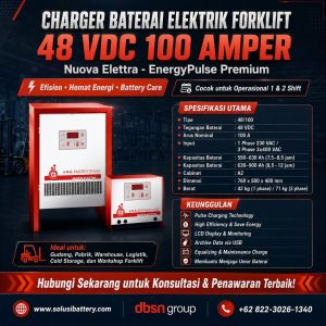 charger baterai elektrik forklift 48 vdc 100 amper energypulse