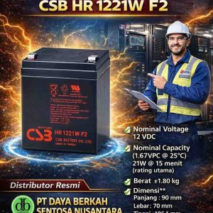baterai ups csb hr 1221w f2 12v – baterai high rate untuk ups riello & data center