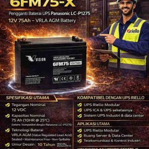 pengganti baterai ups panasonic 12v 75ah lc p1275 (stop produksi)