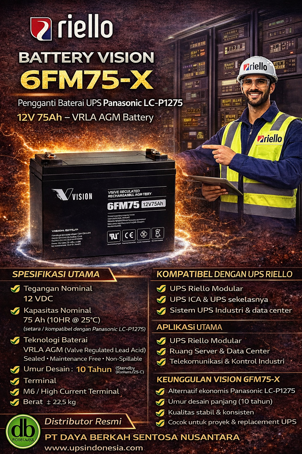 pengganti baterai ups panasonic 12v 75ah lc p1275 (stop produksi) pengganti baterai ups panasonic 12v 75ah lc p1275 (stop produksi)