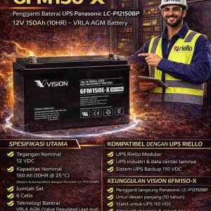 pengganti baterai ups panasonic 12v 150ah lc p12150bp (stop produksi)