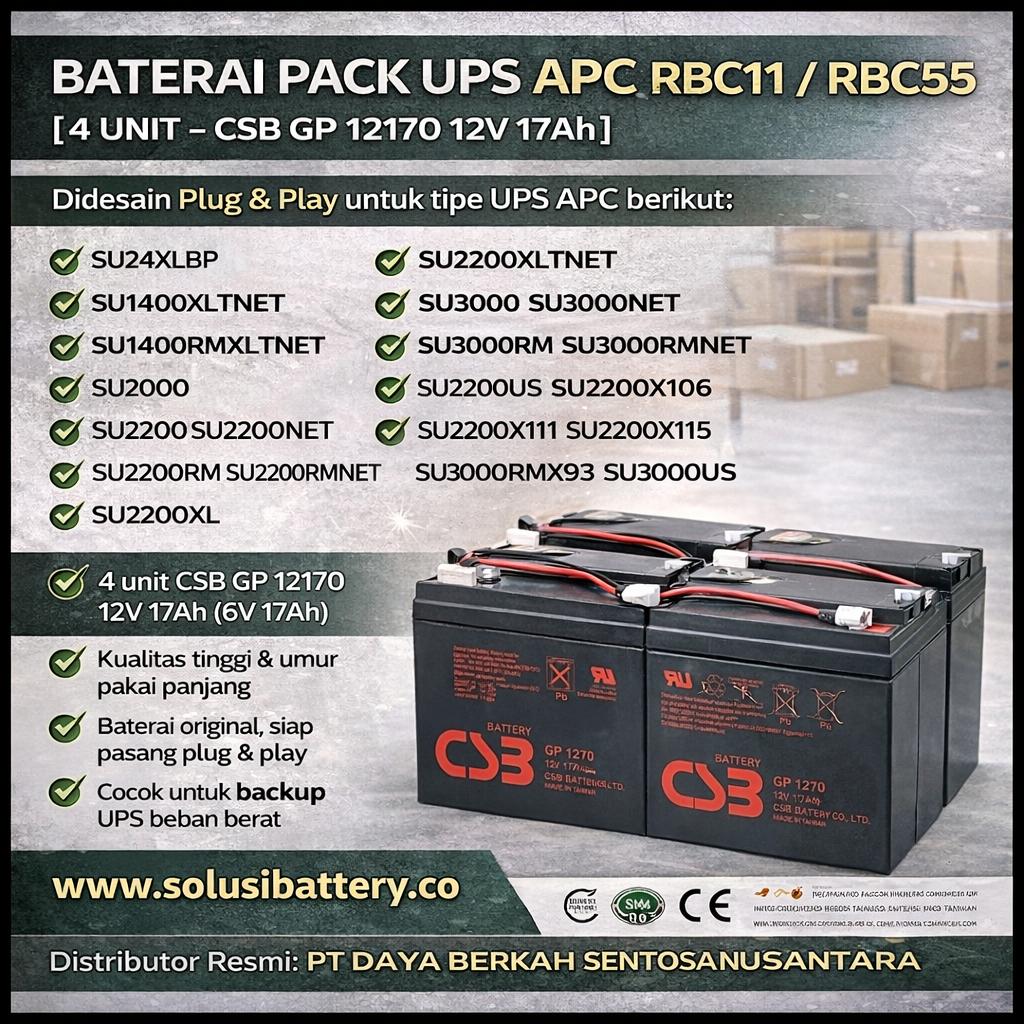 baterai pack ups apc rbc11 / rbc55 baterai pack ups apc rbc11 / rbc55