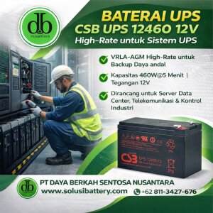 baterai ups csb ups 12460 12v: solusi daya andal untuk sistem ups high rate