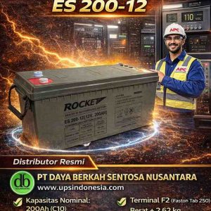 battery ups vrla merk rocket es 200 12