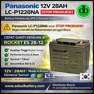apakah baterai ups rocket es 28 12 adalah solusi terbaik pengganti panasonic 12v 28ah yang sudah tidak diproduksi?