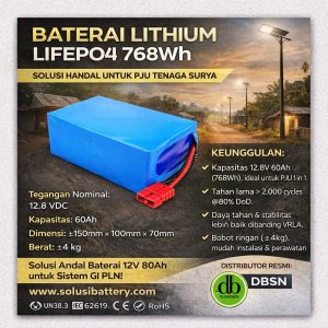 baterai lithium lifepo4 pack 768wh: solusi awet untuk pju tenaga surya