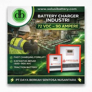 baterai charger 72 vdc 90 ampere untuk forklift & aplikasi industri heavy duty