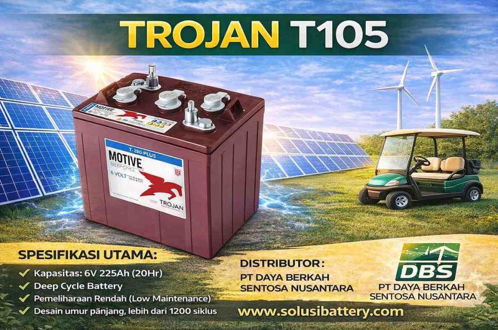 baterai trojan t105 6v deep cycle