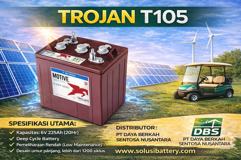 baterai trojan t105 6v deep cycle