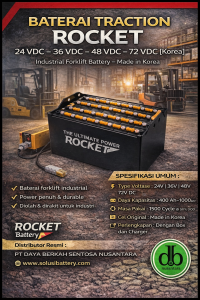 baterai traction rocket 48v 800ah