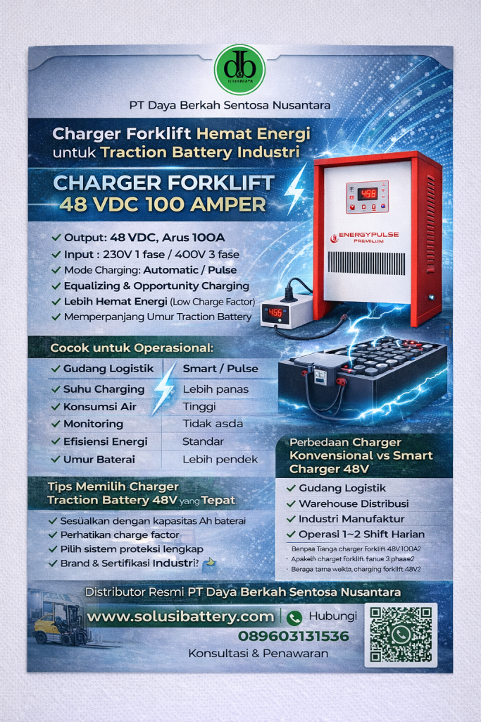charger forklift 48 vdc 100 amper untuk traction battery industrie
