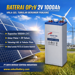 baterai opzv 2–1000 (2v 1000ah) untuk plts & telekomunikasi
