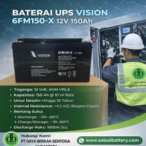 baterai vision 6fm150 x 12v 150ah