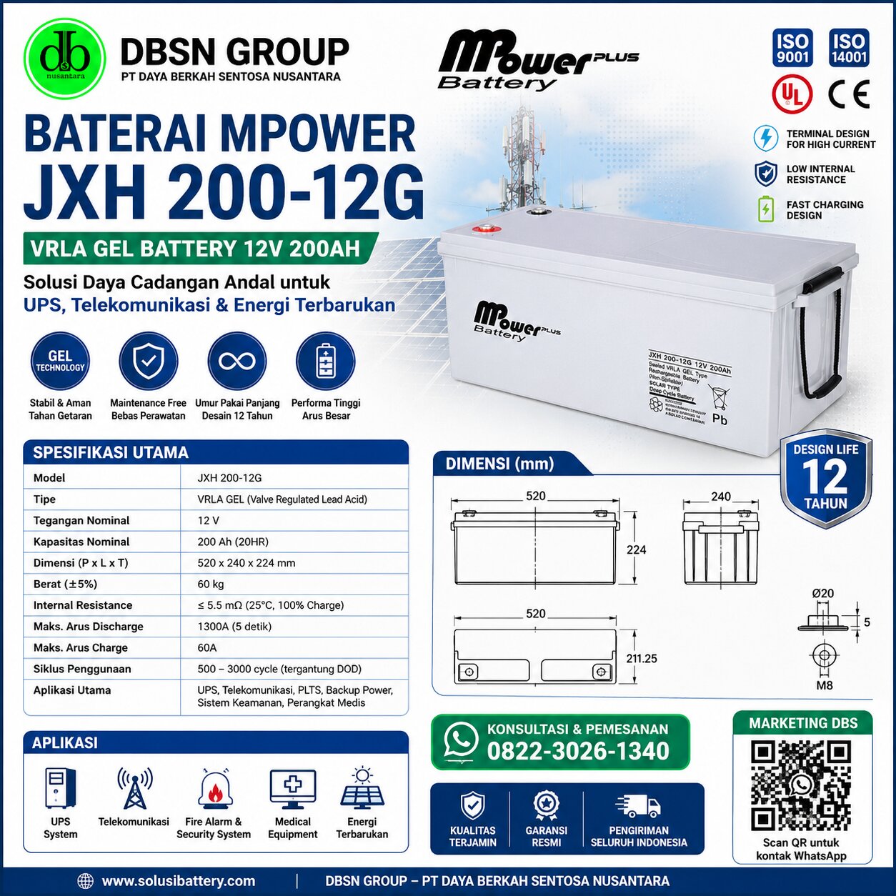 baterai ups mpower jxh 200 12 baterai ups mpower jxh 200 12