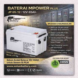 spesifikasi teknik baterai ups merk mpower jxh 65 12
