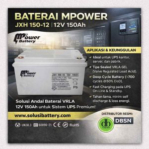 spesifikasi baterai ups mpower jxh 150 12 | daya andal
