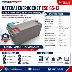 baterai ups enerrocket esc 65 12: apakah cocok untuk backup ups, telecom, dan sistem keamanan?