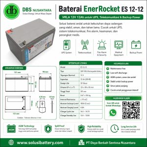 baterai ups enerrocket es 12 12: backup daya stabil untuk sistem ups modern