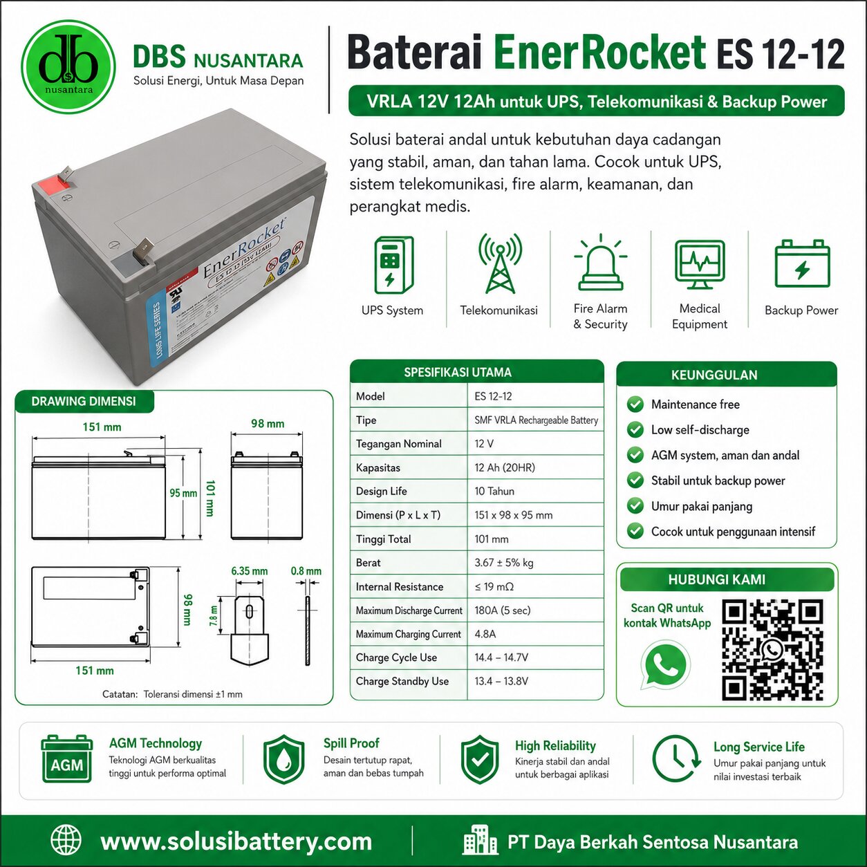 baterai ups enerrocket es 12 12: backup daya stabil untuk sistem ups modern baterai ups enerrocket es 12 12: backup daya stabil untuk sistem ups modern