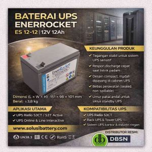 baterai ups enerrocket es 12 12: backup daya stabil untuk sistem ups modern