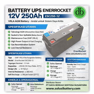 baterai ups merk enerroket type esc 250 12