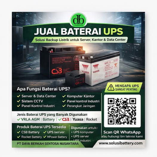 Jual Baterai UPS Surabaya: Panduan Memilih Baterai Backup Listrik untuk Kantor dan Server pamlet.baterai ups sby