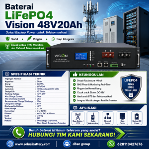 baterai lifepo4 48 vdc 20 ah dan mengapa banyak digunakan di telekomunikasi?
