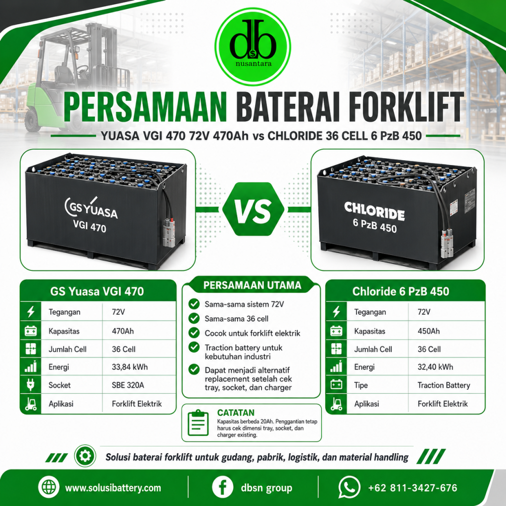 Persamaan Baterai Forklift Yuasa VGI 470 72V 470Ah dengan Chloride 36 Cell 6 PzB 450 0e1fa3d4 a75e 478f 8374 553a629bab05