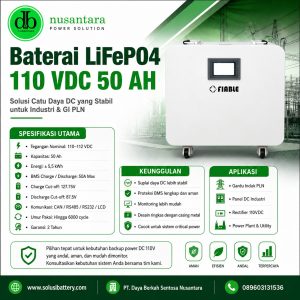 baterai lifepo4 110 vdc 50 ah untuk catu daya gi pln